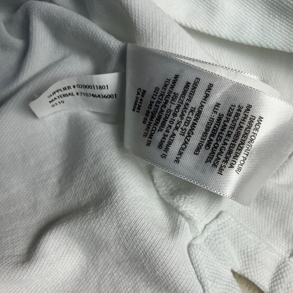 Polo Ralph Lauren Polo Shirt Men Medium White Polo Bear American Flag Flagbearer